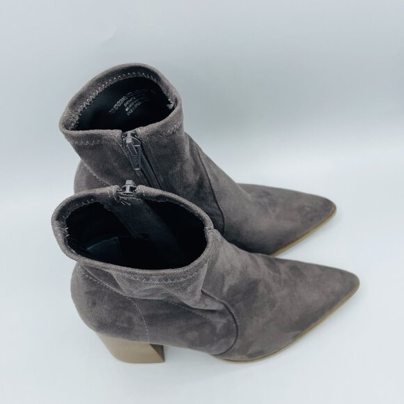 Steve Madden Shoes Womens Size 6 M Gray Touchdown High Heels Booties Zip Y2K - Picture 3 of 11